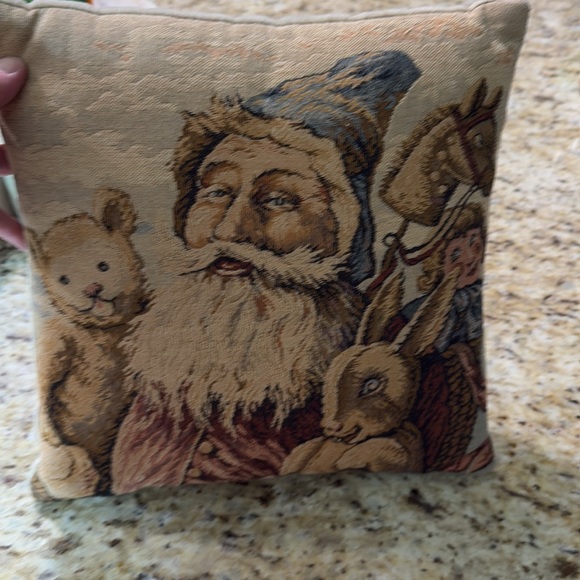 Vintage Christmas Old World Santa Claus Tapestry Throw Pillow Small - Picture 12 of 13